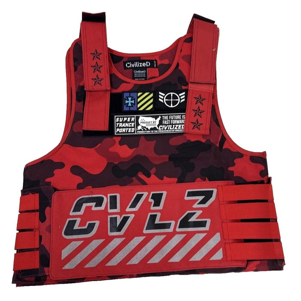 CivilizeD Paintball Red Camo Vest Adjustable Straps Men’s One Size Fits All